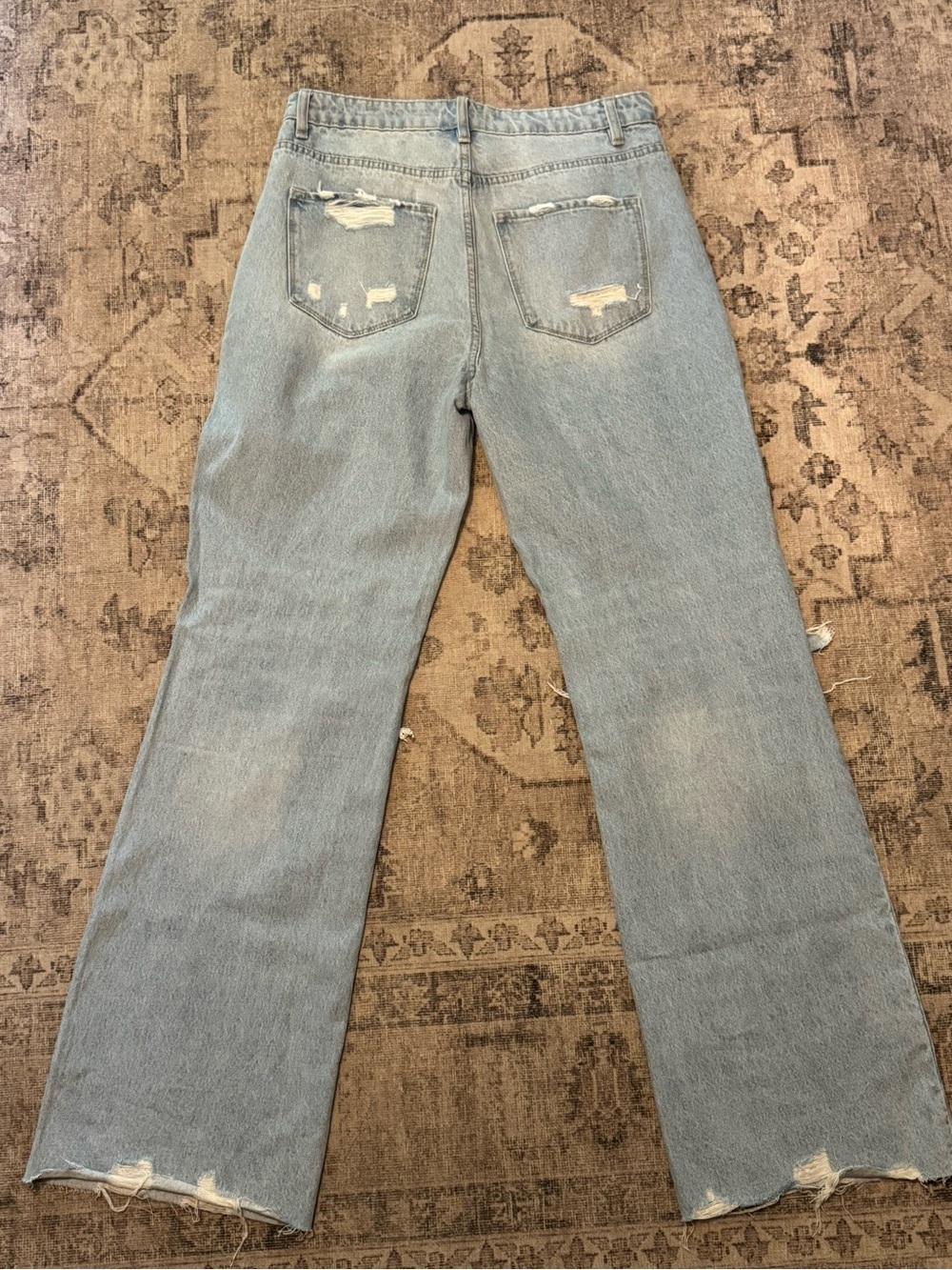 FLYING MONKEY HIGH-RISE WOMEN'S 90'S VINTAGE FLARE JEANS- LIGHT BLUE size 30x34